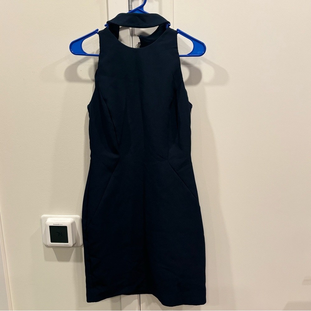 H&M Navy Blue Midi Sleeveless Dress